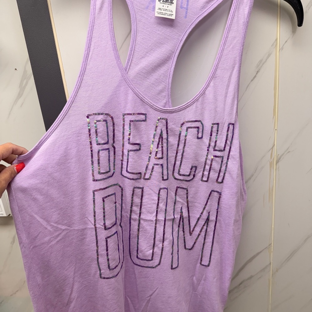 VS Pink Purple Beach Bum Tank Top size S